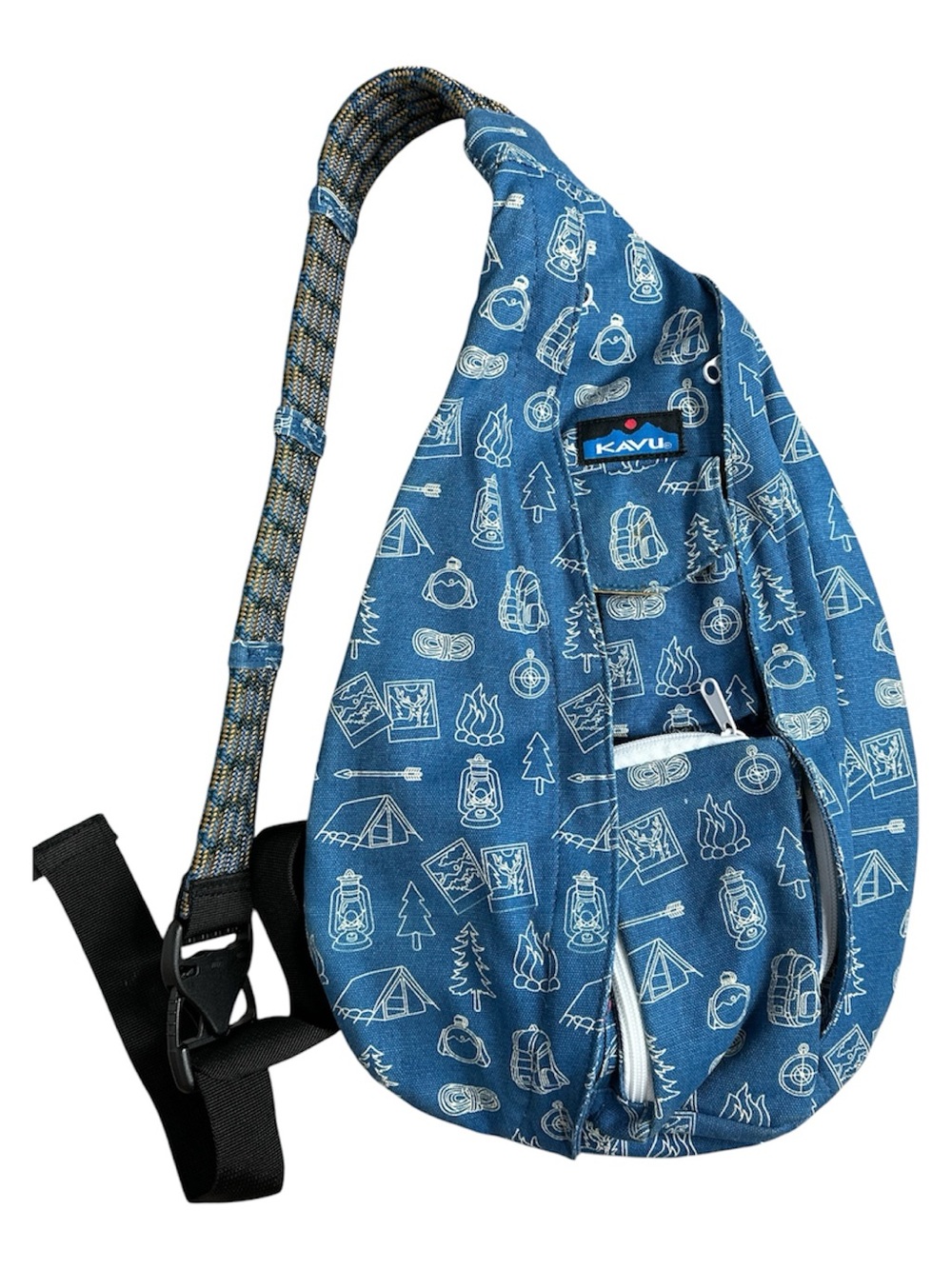 Kavu Blue Outdoor Icon Print Rope Sling Bag